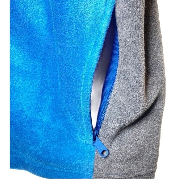 COLUMBIA Fleece Mock Neck Full Zip Blue & Black Vest, Size Medium - Picture 5 of 10